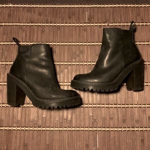 Chunky Black Dr. Marten Heeled Booties